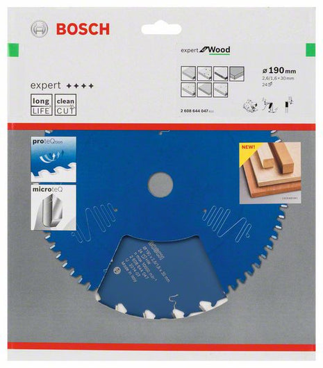 Hoja de sierra circular BOSCH Expert para madera diámetro exterior 190 mm número de dientes 24 WZ (8000342075)