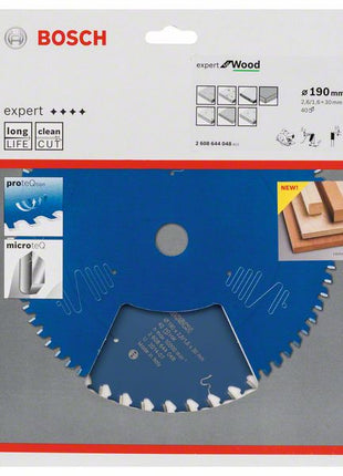 BOSCH Kreissägeblatt Expert for Wood Außen-Ø 190 mm Zähnezahl 40 WZ ( 8000342076 )