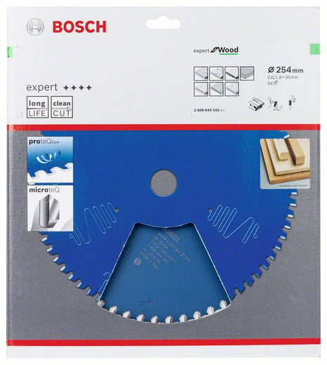 Hoja de sierra circular BOSCH diámetro exterior 254 mm número de dientes 54 WZ (8000342204)