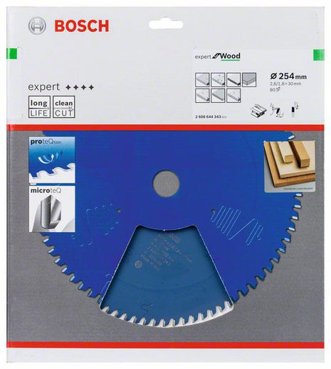 Lama circolare BOSCH Ø esterno 254 mm Numero di denti 80 WZ ( 8000342205 )