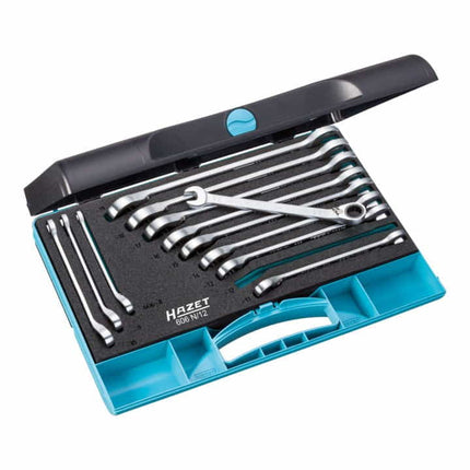 HAZET ratchet ring spanner set 606N/12 12-piece spanner widths 8-19 mm ( 8000464543 )