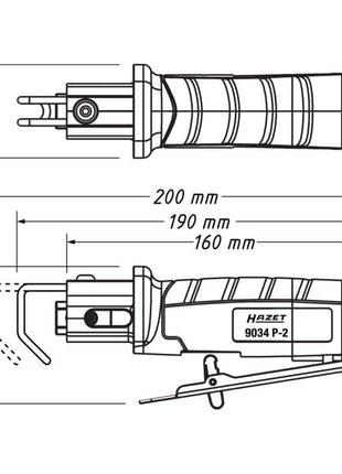 Sierra alternativa de aire comprimido HAZET 9034P-2 madera (4000898947)