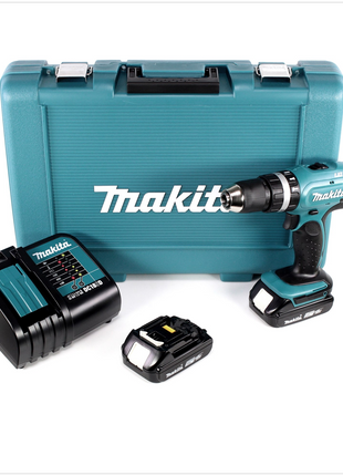 Makita DHP 453 SAE Akku Schlagbohrschrauber 18 V 42 Nm + 2x Akku 2,0 Ah + Ladegerät + Koffer - Toolbrothers