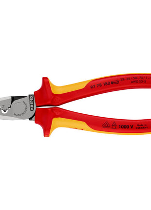 Szczypce do zaciskania końcówek przewodów KNIPEX o długości całkowitej 180 mm ( 4000795285 )