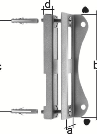 GAH Schlosskastenanschlag Modell 2392 passend für 40-mm-Schlosskasten verzinkt ( 3000251282 )