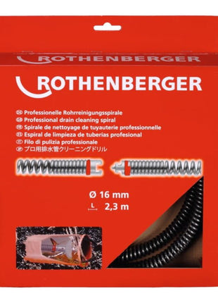 ROTHENBERGER Espiral para limpieza de tuberías SMK longitud 2,3 m espiral Ø 16 mm (4000781214)