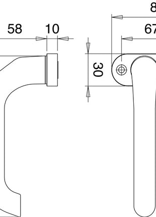 Dźwignia klamki z profilem EDI otwór część 1391/0800 aluminium F1 ( 3000200008 )