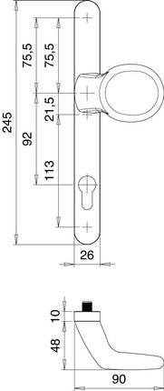 Set di porte con profilo EDI Atlas 1200/K22/2026 in alluminio F1 ( 3000200041 )