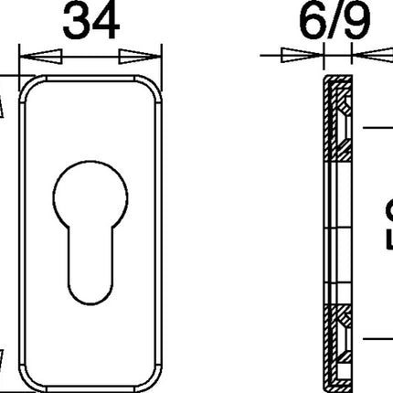 EDI chiave di sicurezza 0812/9003 Alluminio F1 ( 3000252771 )