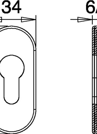 Roseta de llave EDI 0811/6003 acero inoxidable EST (3000200054)