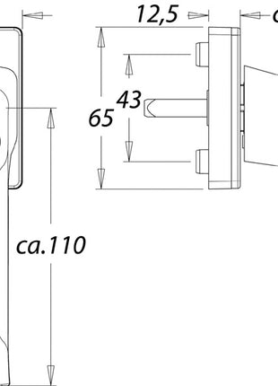 EDI Poignée de fenêtre 1003/2035 Aluminium F2 / couleur maillechort ( 3000261190 )