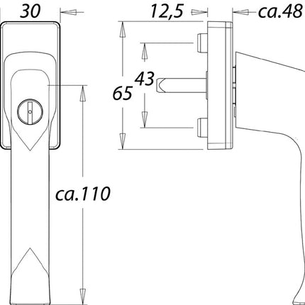 EDI Fenstergriff 1003/2035 Aluminium F2 / neusilberfarbig ( 3000261190 )
