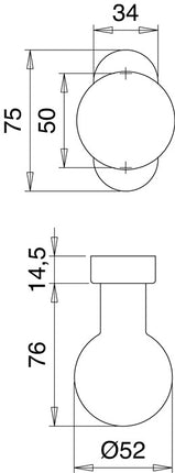 EDI Bouton de porte profilé 2033/5010 Matériau Acier inoxydable EST ( 3000261217 )