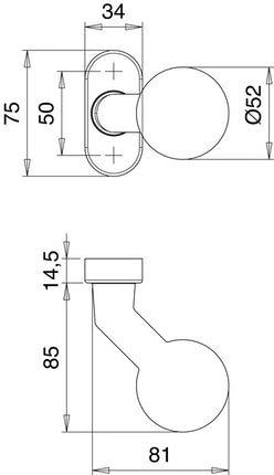 Manopola a sfera antincendio EDI 2133/4020 alluminio F1 ( 3000200050 )
