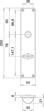 Par de carteles de renovación EDI 220 WC acero inoxidable F00 (3000261362)