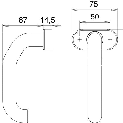 EDI fire damper handle hole part 1800/2133 stainless steel EST ( 3000261244 )