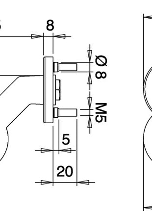 Pomo puerta EDI K4/052/02 acero inoxidable F00 (3000261377)