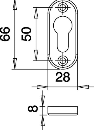 Roseta llave EDI 3393/0000 aluminio F1 (3000200014)