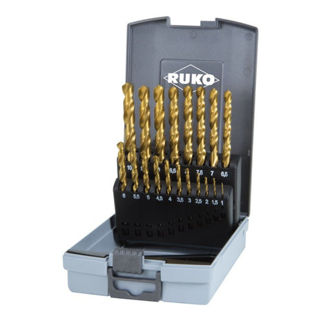 Set di punte elicoidali RUKO DIN 338 tipo N Ø nominale 1-10x0,5 mm ( 4000600883 )