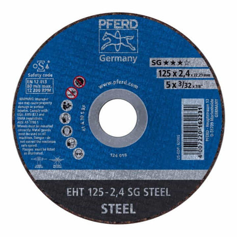 Disco de corte PFERD SG STEEL D125x2,4mm recto (4000841354)