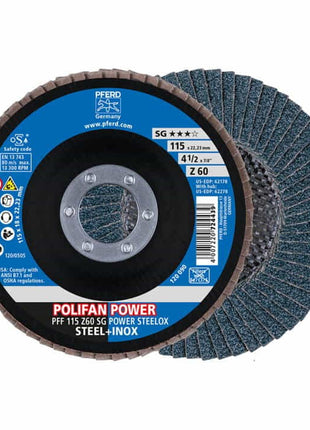 Arandela dentada PFERD POLIFAN Z SG POWER STEELOX Ø 125 mm grano 40 (4000842585)