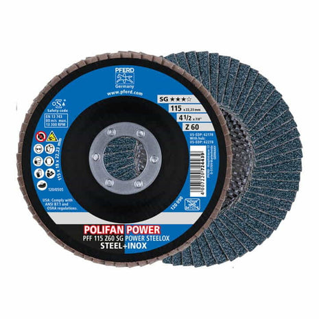 Arandela dentada PFERD POLIFAN Z SG POWER STEELOX Ø 125 mm grano 40 (4000842585)