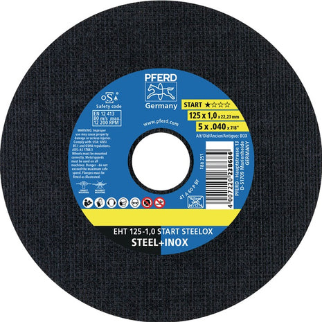 Disco de corte PFERD START STEELOX D125x1mm recto (8001720460)