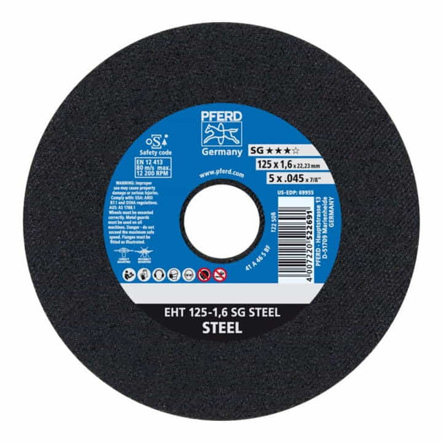 Disco de corte PFERD SG STEEL D125x1,6mm recto ( 4000841353 )
