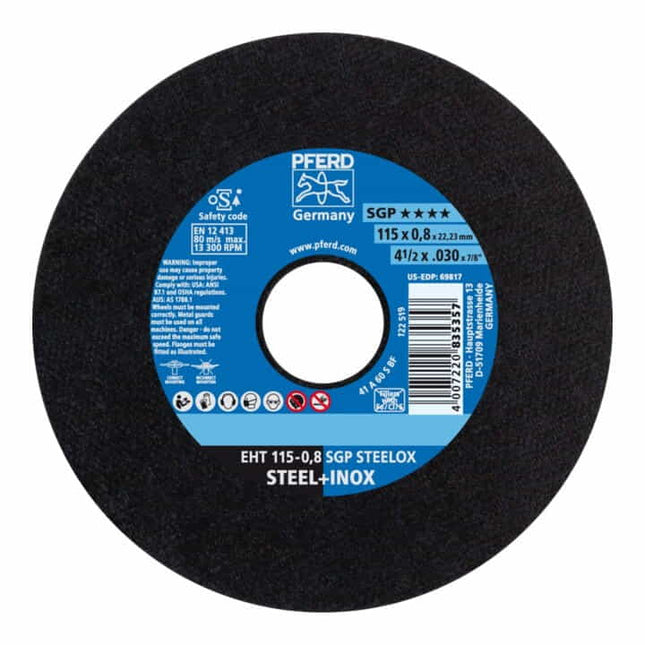 Disco da taglio PFERD SGP STEELOX D115x0,8mm diritto ( 4000841254 )