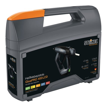 Pistola de pegamento caliente STEINEL GluePRO 400 LCD KF rendimiento adhesivo 30 g/min (4000892751)
