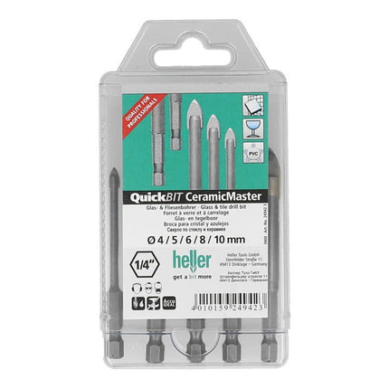 HELLER QuickBit(R) Ceramic Master 5-piece drill bit set Ø 4, 5, 6, 8, 10 mm ( 4000864209 )