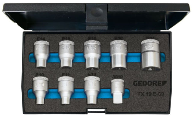 GEDORE socket spanner set TX 19 E-09 9-piece ( 4000821549 )