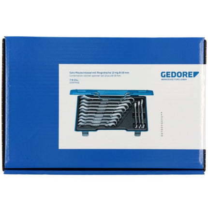 Set di chiavi a cricchetto GEDORE 7 R-012 12 pezzi, larghezza 8-19 mm ( 4000821989 )