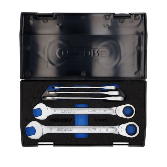 GEDORE ratchet spanner set 7R-005 5-piece spanner widths 8-19 mm ( 4000821988 )
