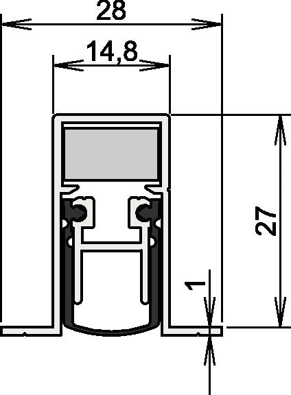 Guarnizione per porta ATHMER Schall-Ex(R) DUO L-15/28 OS 1-404 2 lati lunghezza 708 mm ( 3327023035 )