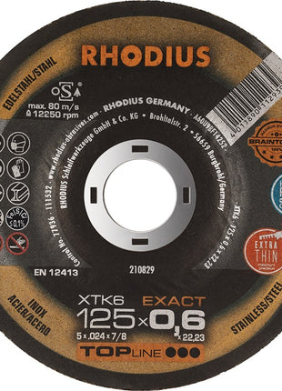 RHODIUS Disque à tronçonner XTK6 EXACT D115x0,6mm droit ( 4000843181 )