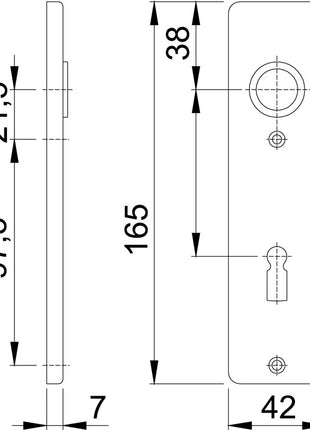 Para krótkich płyt tylnych HOPPE 202KP aluminium F1 ( 3000252137 )