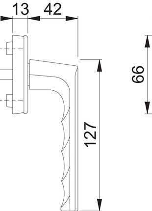 Poignée de fenêtre HOPPE Hambourg 0700L/U26 aluminium F1 aluminium argenté ( 3000203151 )