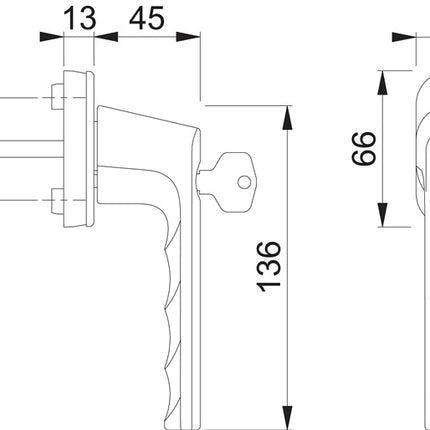 Poignée de fenêtre HOPPE Hambourg 0700LS/U26 100NM aluminium F1 aluminium argenté ( 3000203155 )