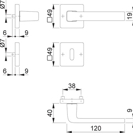Zestaw rozet HOPPE Dublin 1124/843KV/843KVS Aluminium F249 ( 3000203138 )