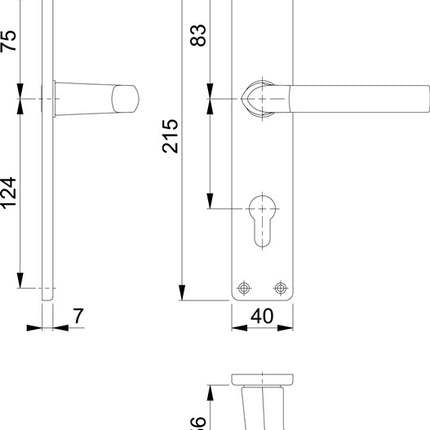 HOPPE Langschildgarnitur Birmingham 1117/202SP Aluminium F2 ( 3000252989 )