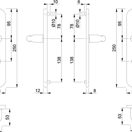 HOPPE Mueble de seguridad Pisa M151/361A/360 Latón F77-R ( 3000250992 )