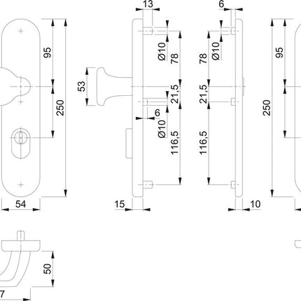 HOPPE Mobili di sicurezza 86G/3332ZA/3310 Alluminio F9-2 ( 3000209799 )