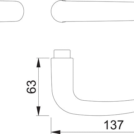HOPPE lever handle hole part 1301 aluminium F1 / natural colour ( 3000209773 )