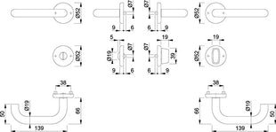 Zestaw rozet HOPPE Baden E1388Z/17KV/17KVS stal nierdzewna F69 ( 3000220002 )