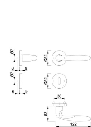 HOPPE Garniture à rosette Verona M151/42KV/42KVS Laiton F71 ( 3000253732 )