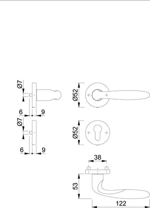 Juego de rosetas HOPPE Verona M151/42KV/42KVS latón F71 (3000253733)