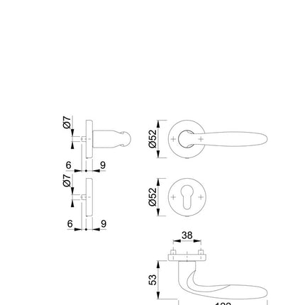 HOPPE rose set Verona M151/42KV/42KVS brass F71 ( 3000253733 )