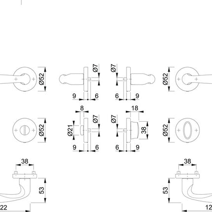 Zestaw rozet HOPPE Verona M151/42KV/42KVS mosiądz F71 ( 3000253734 )
