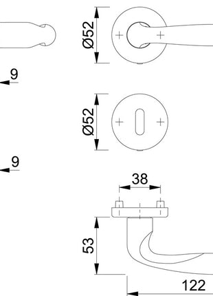 HOPPE Garniture à rosette Verona M151/42KV/42KVS Laiton F98-R ( 3000253738 )